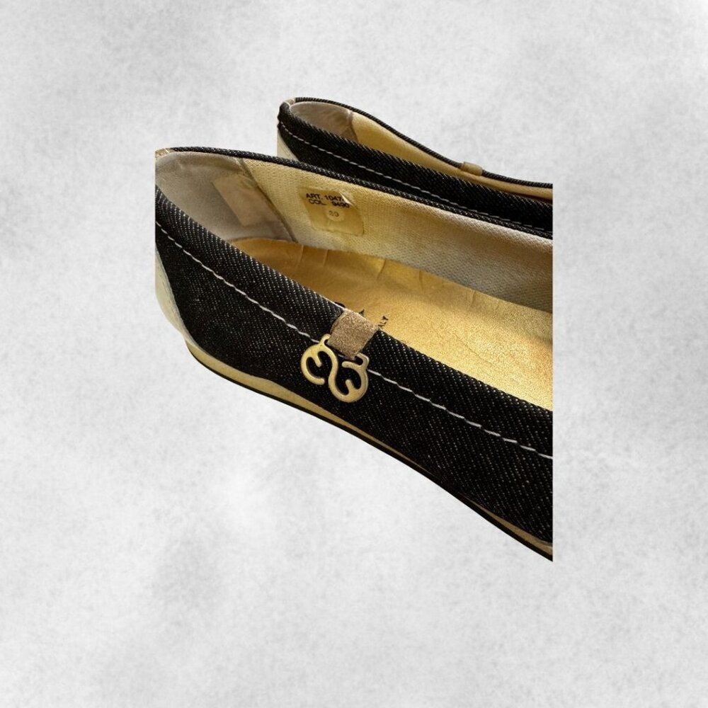 Escada Vintage Sport Denim Ballet Flats Size 8.5 - Picture 2 of 7